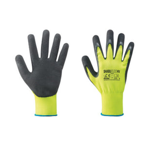 GUANTI NYLON/LATTICE GIALLO FLUO/NERO TG. 9- 12,0 paia