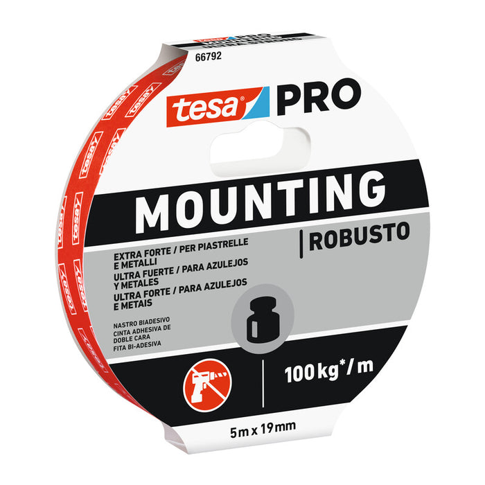 NASTRO BIADESIVO TESA MOUNTING PRO STRONG 19MMX5M- 10,0 pz