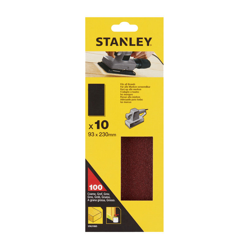 PIRANHA STANLEY STA31065 (X31065) 10 FOGLI 93X230 GR.100- STANLEY- 1,0 confezione