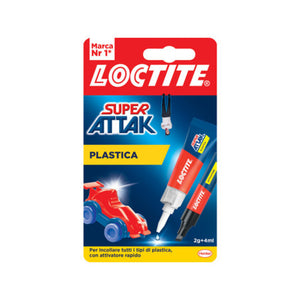 ADESIVO SUPER ATTAK PLASTICA 2G+4ML- HENKEL ITALIA- 1,0 pz