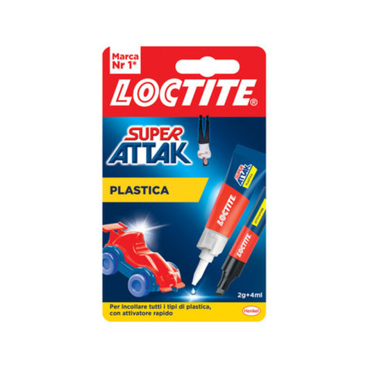 ADESIVO SUPER ATTAK PLASTICA 2G+4ML- HENKEL ITALIA- 1,0 pz