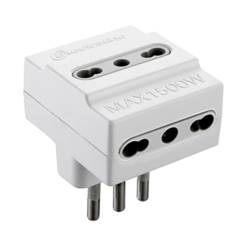 ADATTATORE TRIPLO 16A 3PR BIP BIANCO FIG.10- ELECTRALINE 3PMARK- 25,0 pz