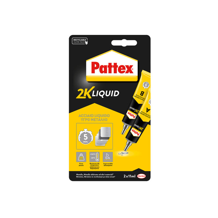 PATTEX POWER EPOXY ACCIAIO LIQUIDO TUBO 2X11 G- HENKEL ITALIA- 6,0 pz