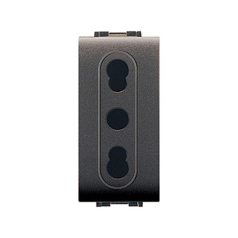 LIFE 4045 PRESA BIVALENTE GRIGIO ANTRACITE- ELETTROCANALI- 12,0 pz