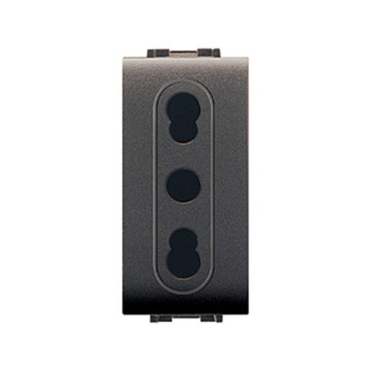 LIFE 4045 PRESA BIVALENTE GRIGIO ANTRACITE- ELETTROCANALI- 12,0 pz