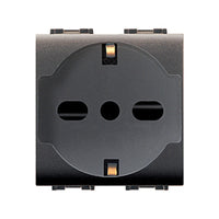 LIFE 4050 PRESA BIPASSO SCHUKO GRIGIO ANTRACITE- ELETTROCANALI- 6,0 pz