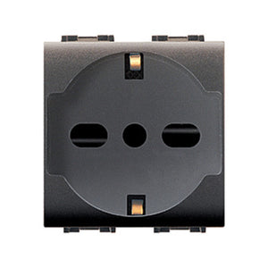 LIFE 4050 PRESA BIPASSO SCHUKO GRIGIO ANTRACITE- ELETTROCANALI- 6,0 pz