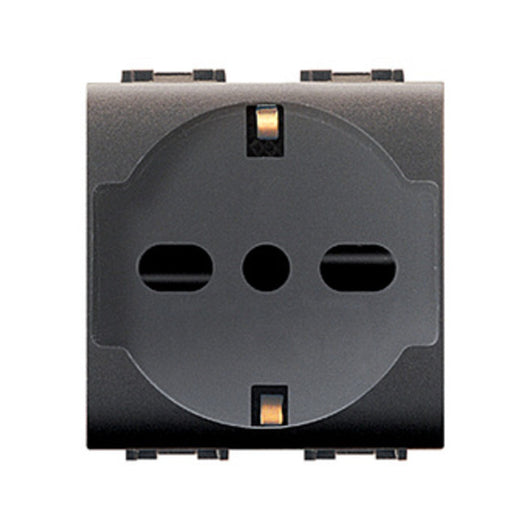 LIFE 4050 PRESA BIPASSO SCHUKO GRIGIO ANTRACITE- ELETTROCANALI- 6,0 pz