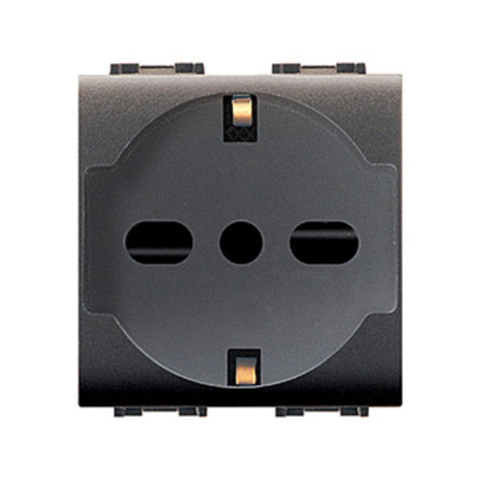 LIFE 4050 PRESA BIPASSO SCHUKO GRIGIO ANTRACITE- ELETTROCANALI- 6,0 pz