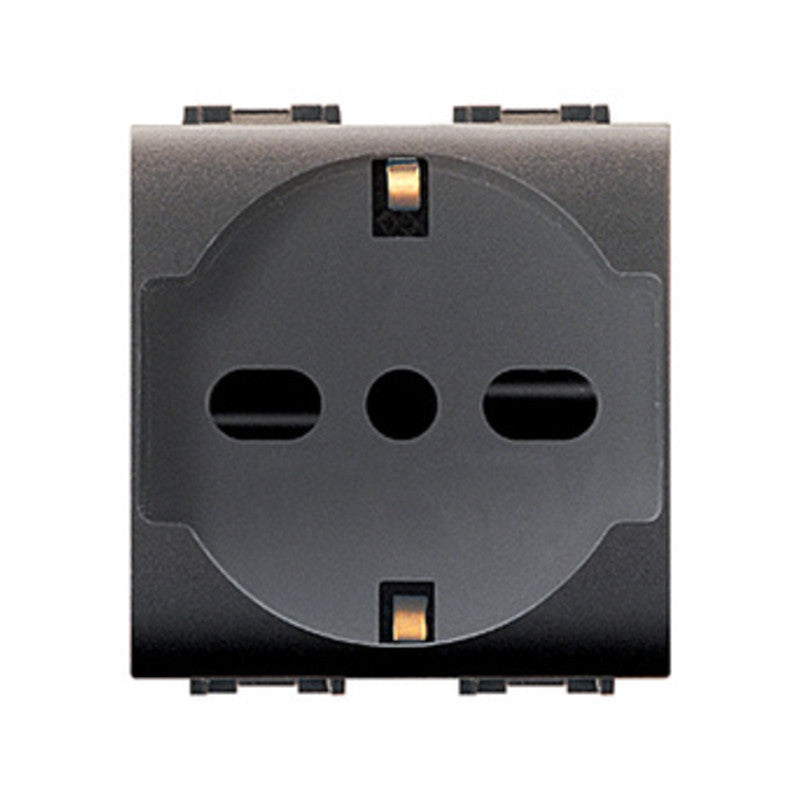 LIFE 4050 PRESA BIPASSO SCHUKO GRIGIO ANTRACITE- ELETTROCANALI- 6,0 pz