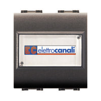 LIFE 4025 PULSANTE C/PORTANOME GRIGIO ANTRACITE- ELETTROCANALI- 6,0 pz