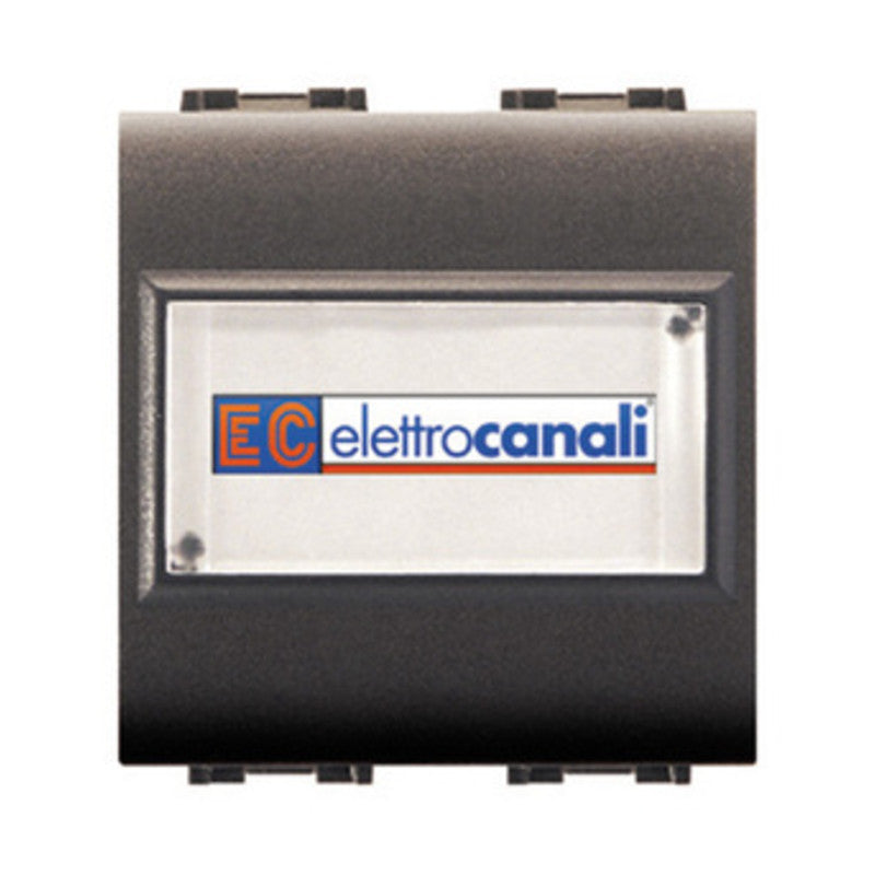 LIFE 4025 PULSANTE C/PORTANOME GRIGIO ANTRACITE- ELETTROCANALI- 6,0 pz