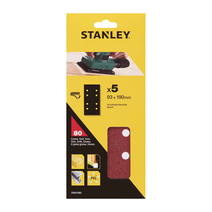 PIRANHA STANLEY STA31582 (X31582) 5 FOGLI VEL. BOSCH 93X190 GR.80- STANLEY- 1,0 confezione