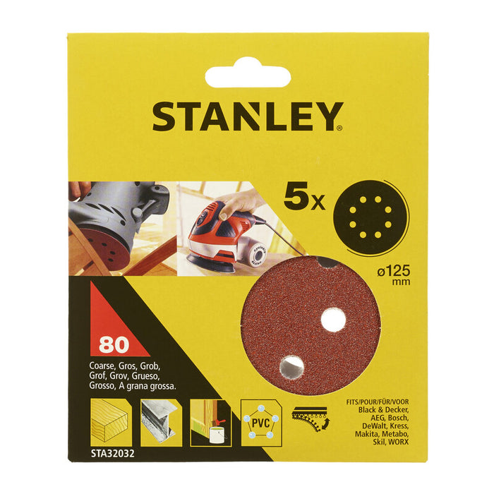PIRANHA STANLEY STA32032 (X32032) 5 DISCHI VEL. ROT ORB. 125 GR.80- STANLEY- 1,0 pz