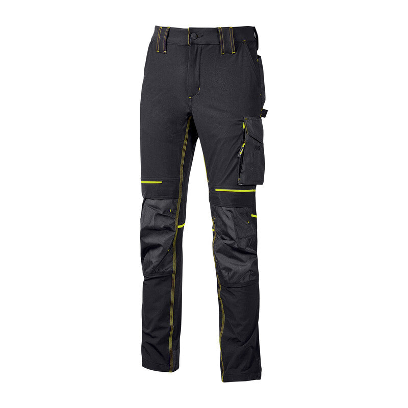 U-POWER PANTALONE ATOM SLIM FIT NERO-GIALLO TG.XXL- 1,0 pz
