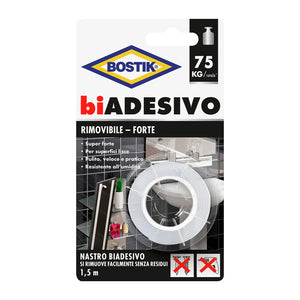 BOSTIK NASTRO BIADESIVO RIMOVIBILE 19MMX1,5M BL- 6,0 pz