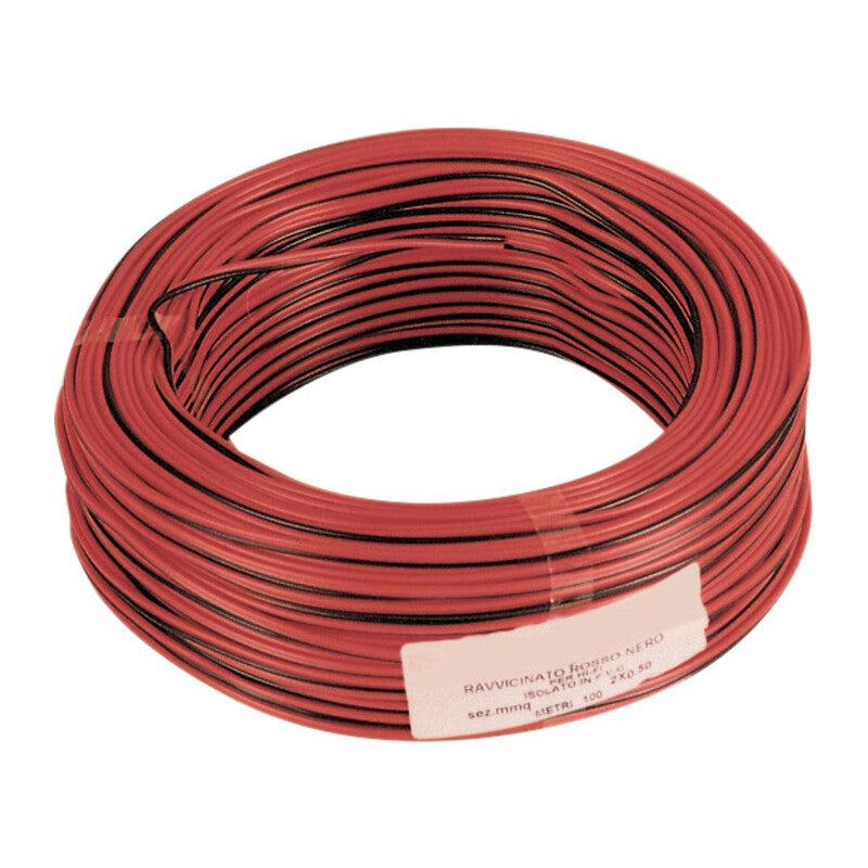 CAVO ELETTRICO HI-FI 2X1,00 MM ROSSO-NERO- 100,0 metri
