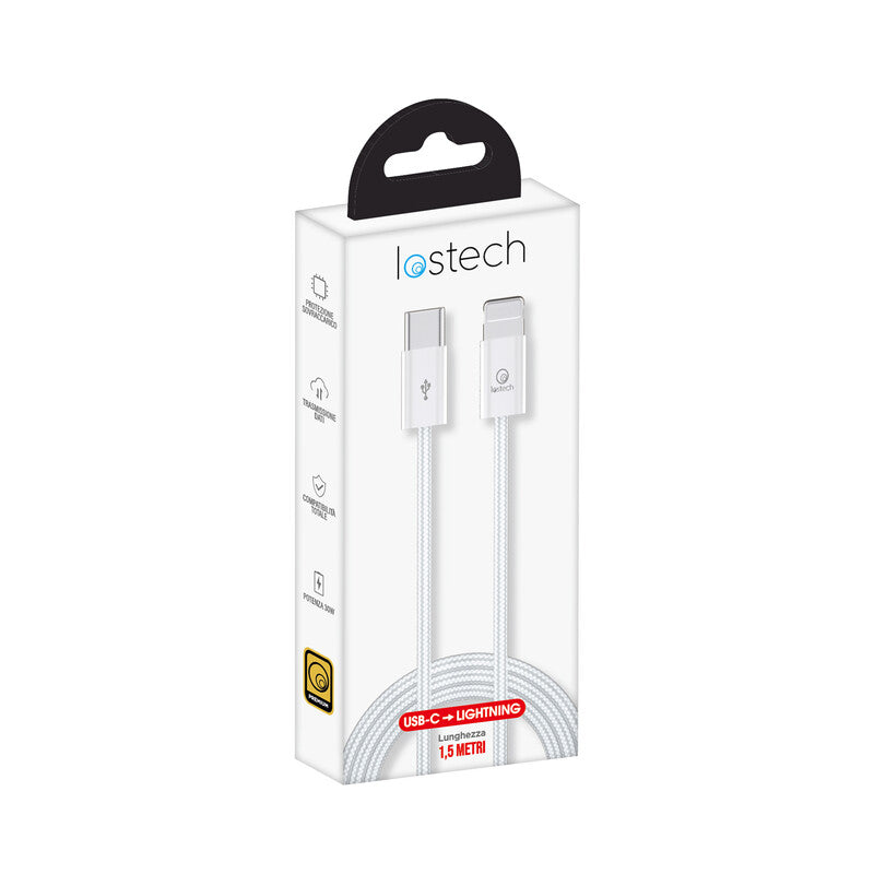 CAVO USB C / LIGHTNING 1,5 M 30W BIANCO- 1,0 pz