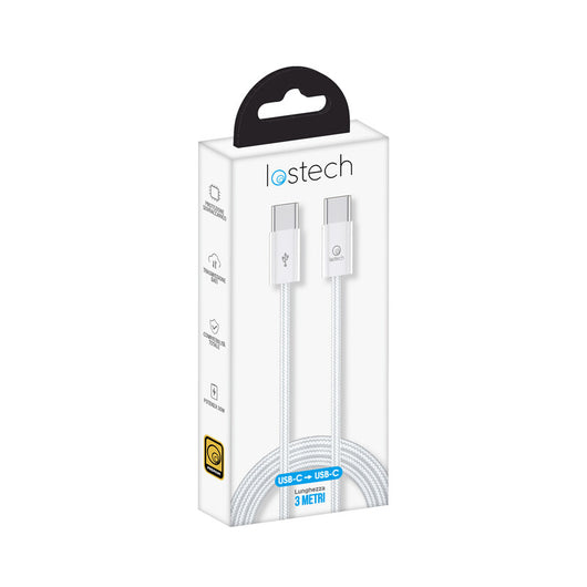 CAVO USB C / USB C 3,0 M 60W BIANCO- 1,0 pz