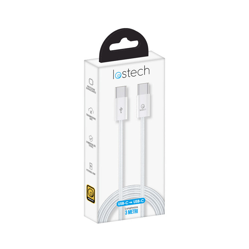 CAVO USB C / USB C 3,0 M 60W BIANCO- 1,0 pz