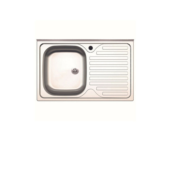 LAVELLO APPOGGIO INOX 1 VASCA SX + GOCCIOLATOIO DX 80 CM- 1,0 pz