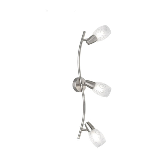 BARRA 3 FARETTI COLMAR E14 VETRO SATINATO- 1,0 pz