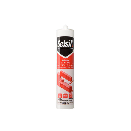 SELSIL SILICONE ACETICO PLUS SAC-100 NERO 280 ML- 25,0 pz