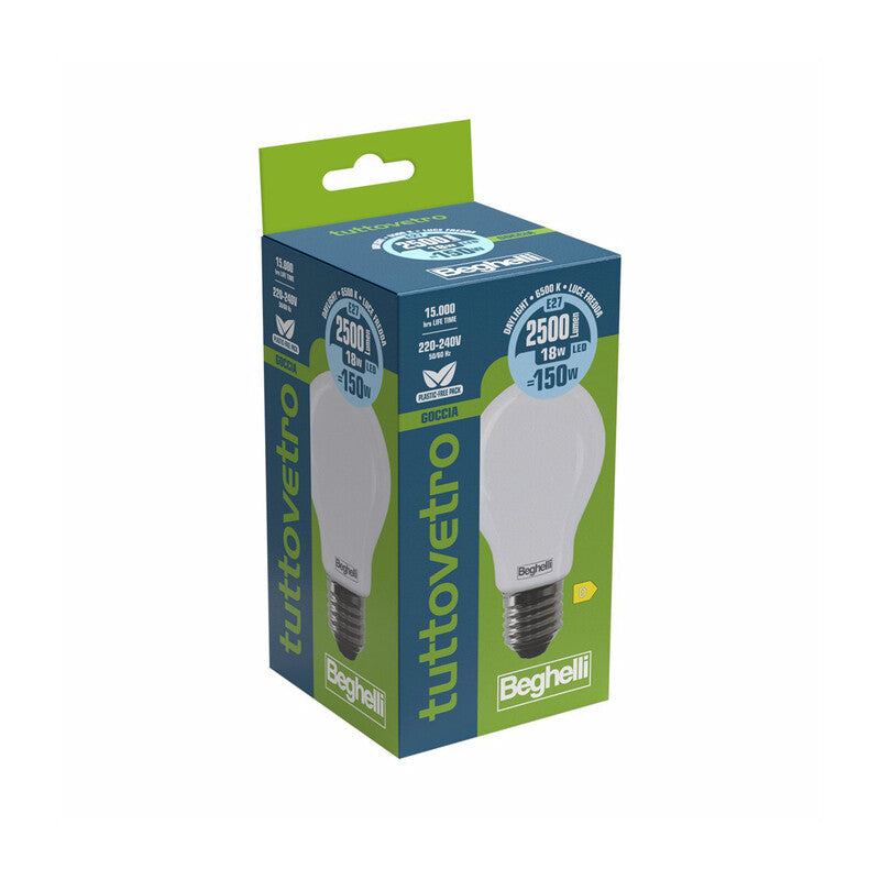 BEGHELLI LED TV GOCCIA E27 18W 58116 FREDDA 6500K- 10,0 pz
