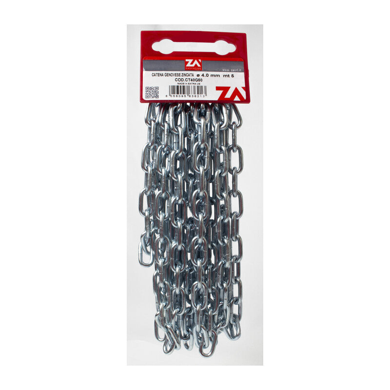 CATENA GENOVESE ZINCATA PRETAGL 4 MM N19 5 M- 1,0 pz