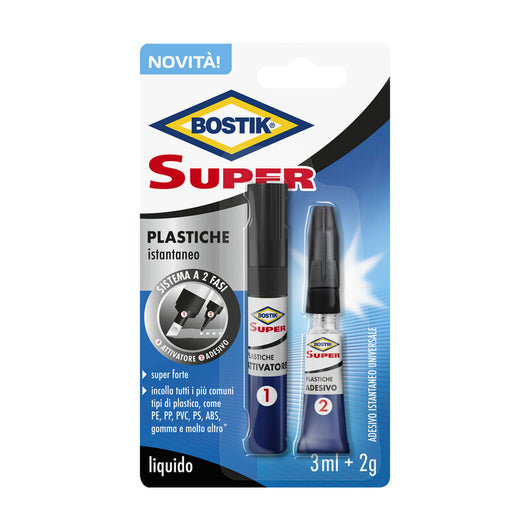 BOSTIK SUPER PLASTICHE ATTIVATORE+ADESIVO BLISTER- 6,0 pz