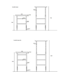 CAVALLETTO DOPPIO REGOLABILE 100-170 CM- 1,0 pz