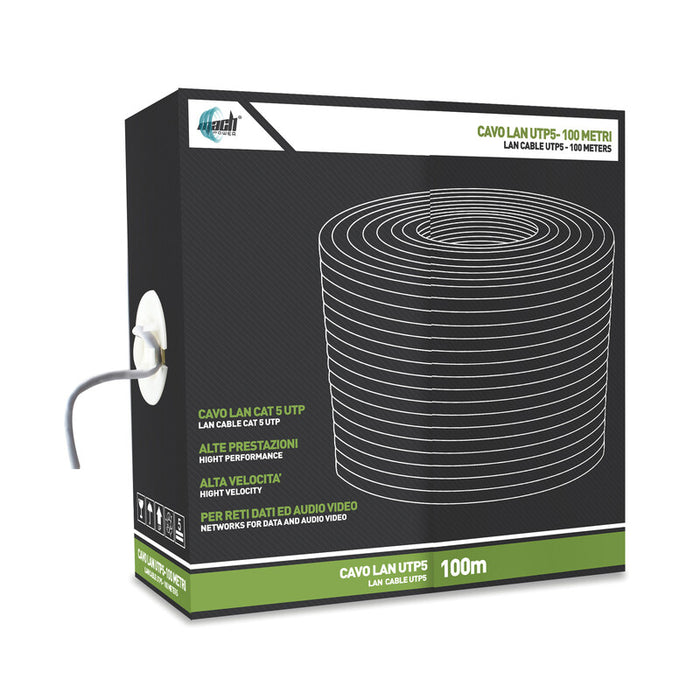 CAVO LAN UTP CAT. 6 CCA 0,56 MM 100 M GRIGIO- 1,0 pz