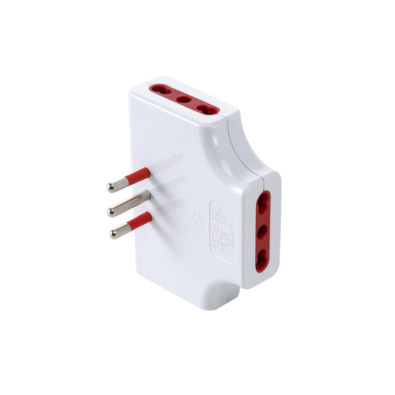 ROSI 78132 ADATTATORE PIATTO TRIPLO 10A 3PR BIP C/LIMIT- 1,0 pz