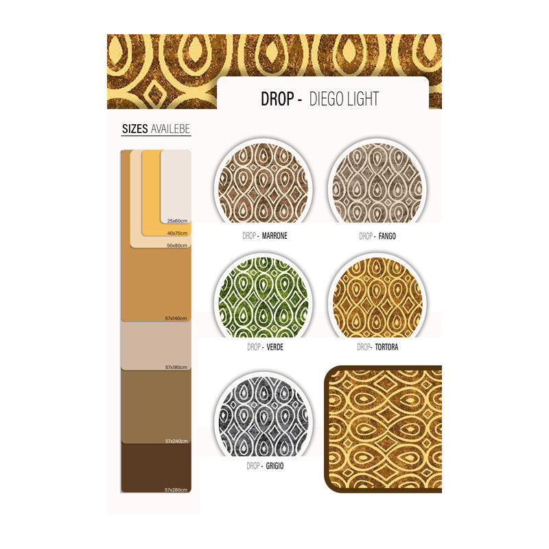 TAPPETO CUCINA DROP 25X 60 CM ASSORTITO- 20,0 pz