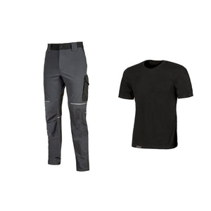 WORKWEAR KIT 2 T-SHIRT+ PANTAL BLACK/GREY TG   M- 1,0 confezione