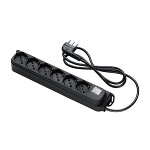 FME 47.431 MULTIPRESA 6P BIP/SC+INT NERO- 1,0 pz