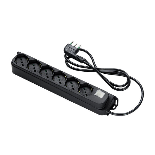 FME 47.431 MULTIPRESA 6P BIP/SC+INT NERO- 1,0 pz