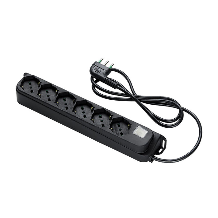 FME 47.431 MULTIPRESA 6P BIP/SC+INT NERO- 1,0 pz