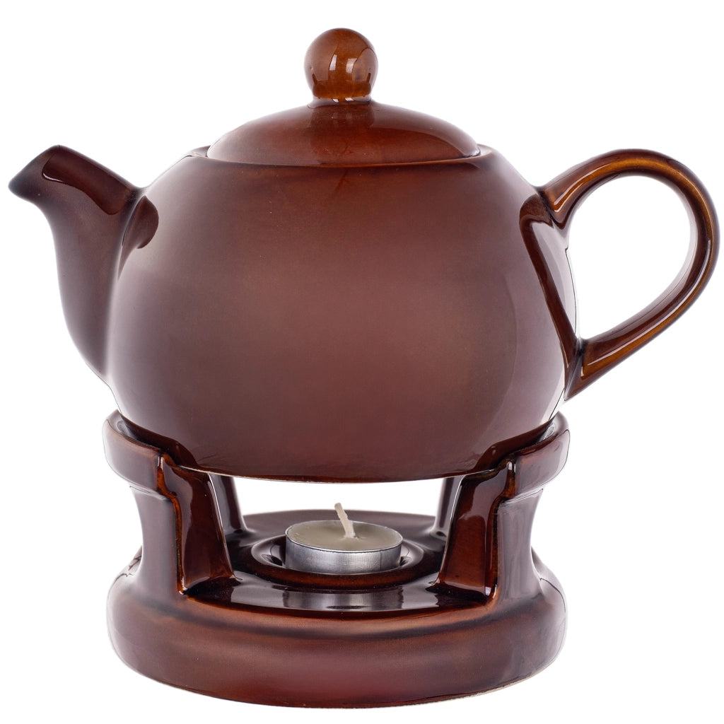 Teiera KADAX con scaldavivande, 1 litro, in ceramica, ideale come regalo.