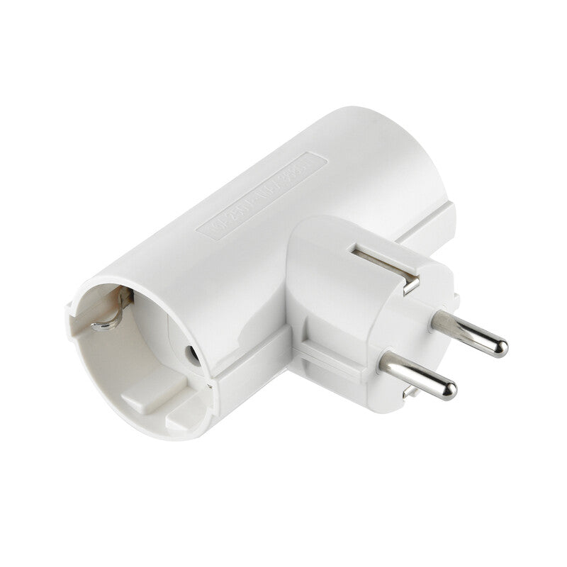 ADATTATORE SPINA SCHUKO A  2 PRESA SCHUKO LATERALI- 1,0 pz