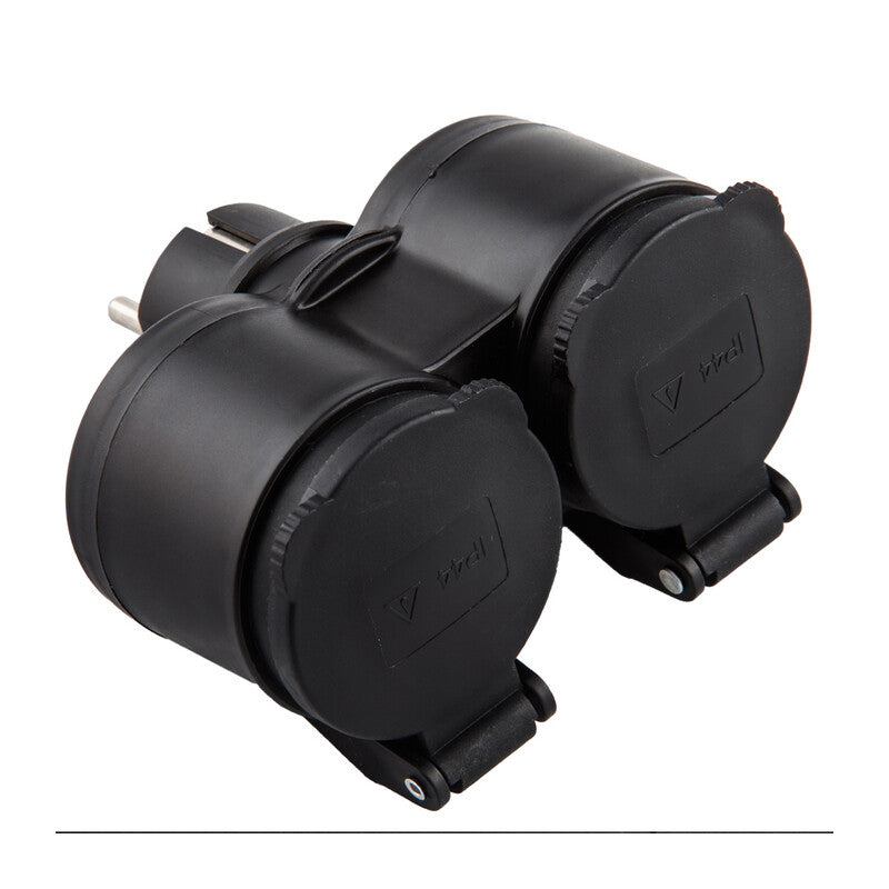 ADATTATORE SPINA SCHUKO A 2 PRESA SCHU FRONT. IP44- 1,0 pz