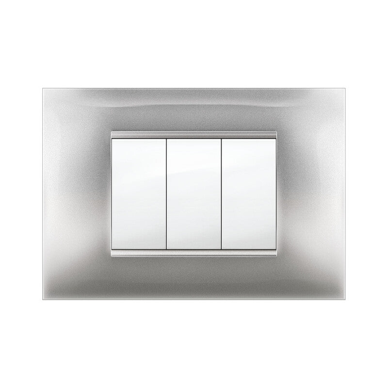 PLACCA MIVIDA PLANA ALLUMINIO CHIARO 3P- 10,0 pz