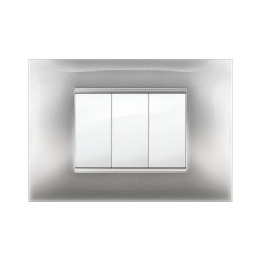 PLACCA MIVIDA PLANA ALLUMINIO CHIARO 3P- 10,0 pz