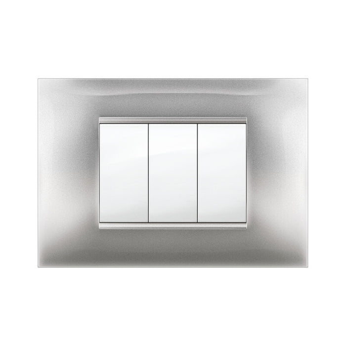 PLACCA MIVIDA PLANA ALLUMINIO CHIARO 3P- 10,0 pz