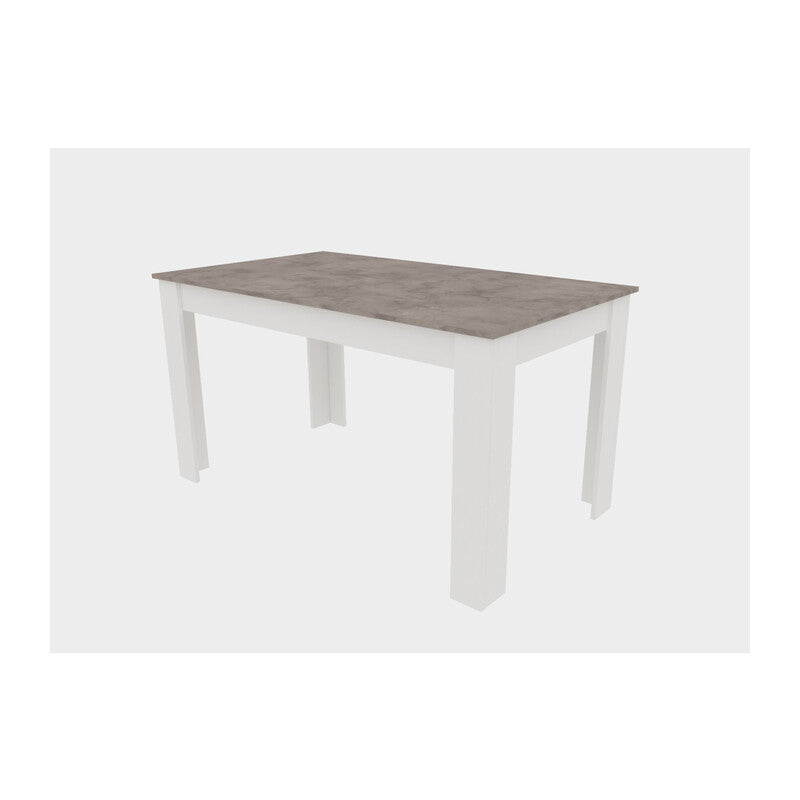 TAVOLO FISSO CM 80X138XH.75 CEMENTO/BIANCO- 1,0 pz