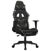 Sedia Gaming | Sedia da e-sports Massaggio Poggiapiedi Nero e Mimetico Similpelle