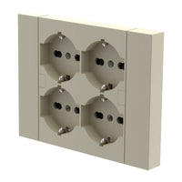 MULTIPRESA INCASSO QUADRA 4 PRESE BIP.SCH SABBIA- 1,0 pz