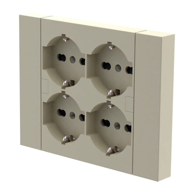 MULTIPRESA INCASSO QUADRA 4 PRESE BIP.SCH SABBIA- 1,0 pz