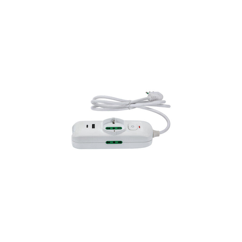 FME 474124 MULTIPRESA 2P BIP+1BIP/SCH+USB-A-C TRIAX- 1,0 pz