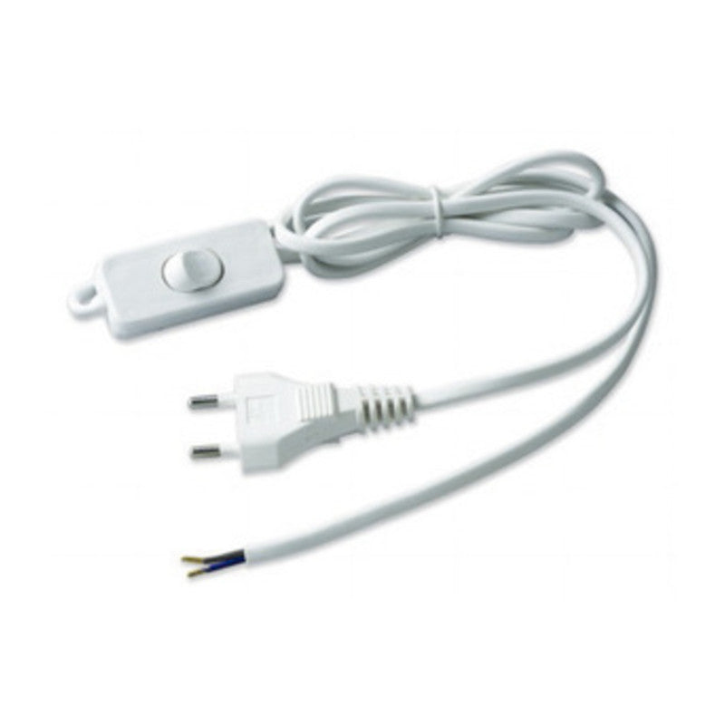 CAVO 1,5 M 2X0,75 C/INTERRUTTORE BIANCO- ELECTRALINE 3PMARK- 1,0 pz